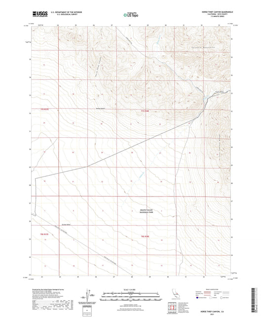 Horse Thief Canyon California US Topo Map Image