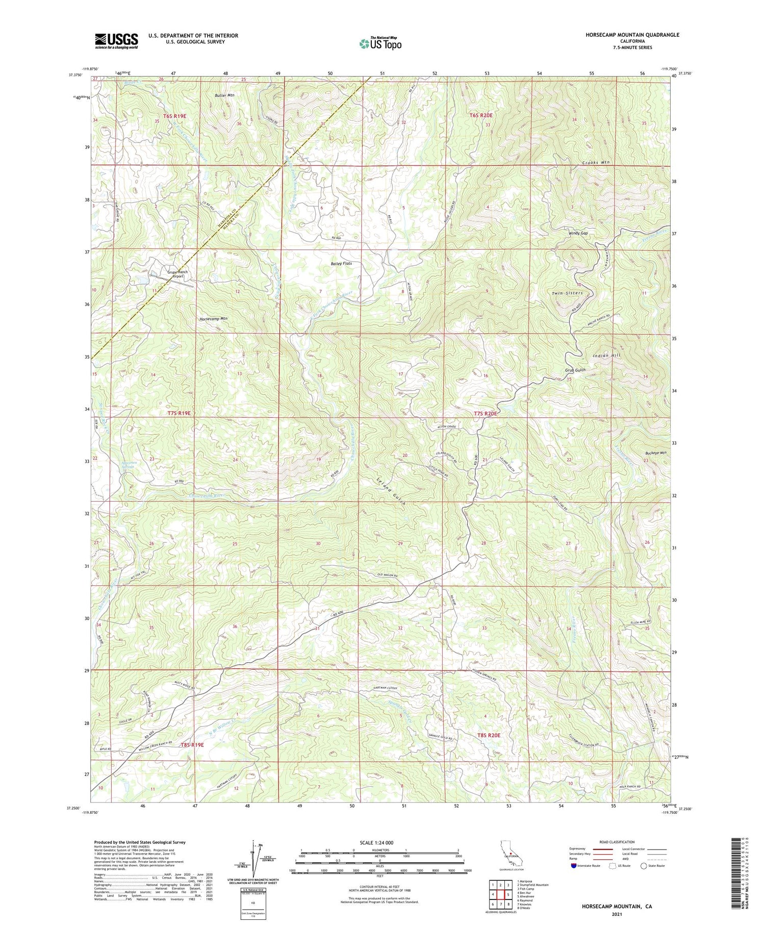 Horsecamp Mountain California US Topo Map Image