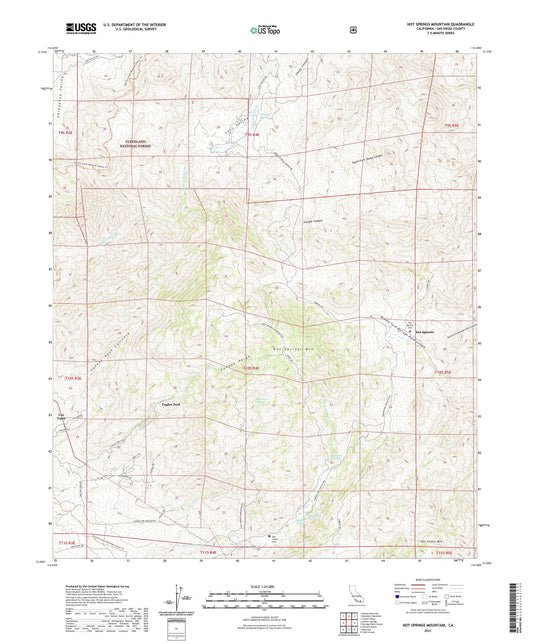 Hot Springs Mountain California US Topo Map Image