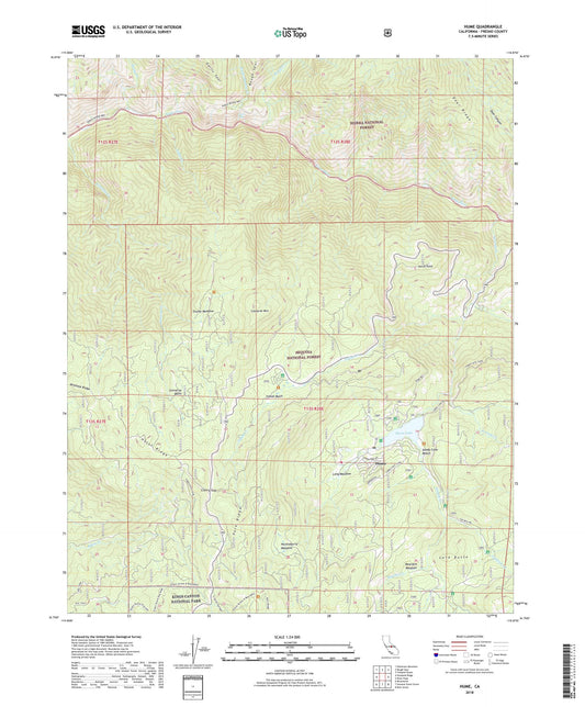 Hume California US Topo Map Image