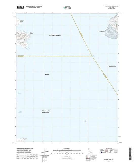 Hunters Point California US Topo Map Image