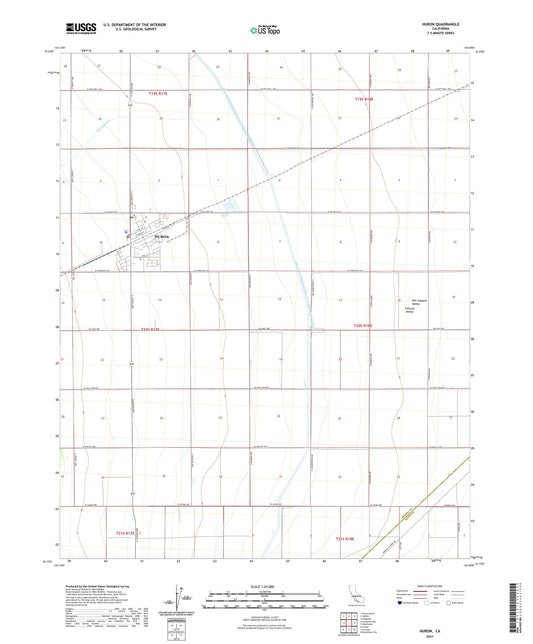 Huron California US Topo Map Image