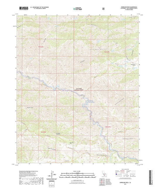 Hurricane Deck California US Topo Map Image
