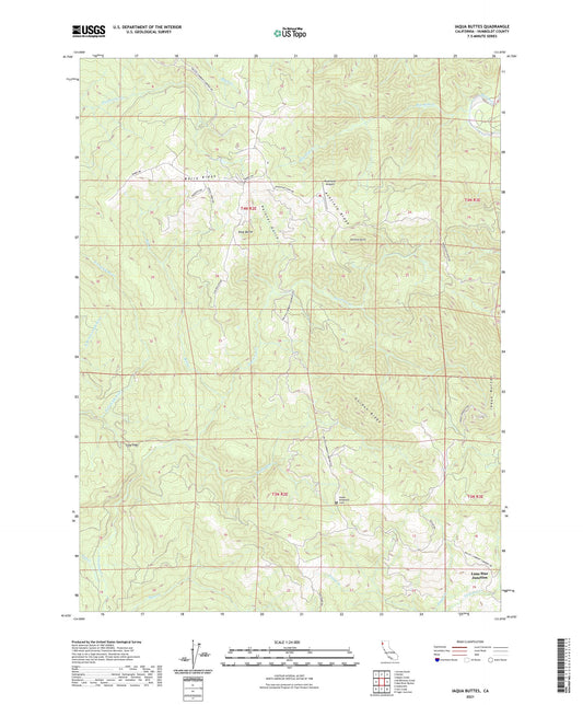 Iaqua Buttes California US Topo Map Image