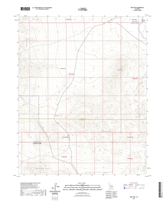 Ibex Pass California US Topo Map Image