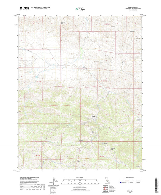 Idria California US Topo Map Image