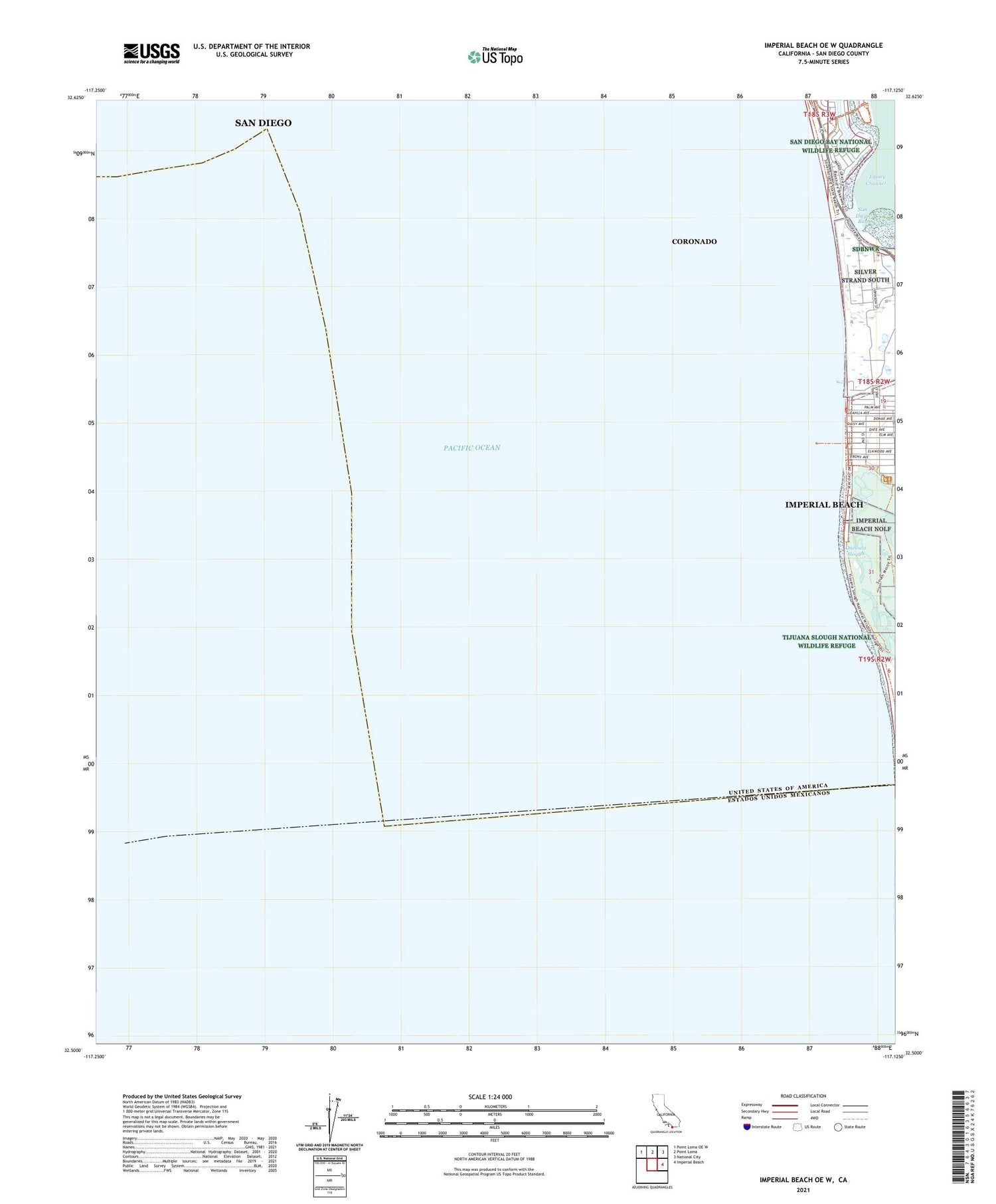Imperial Beach OE W California US Topo Map Image