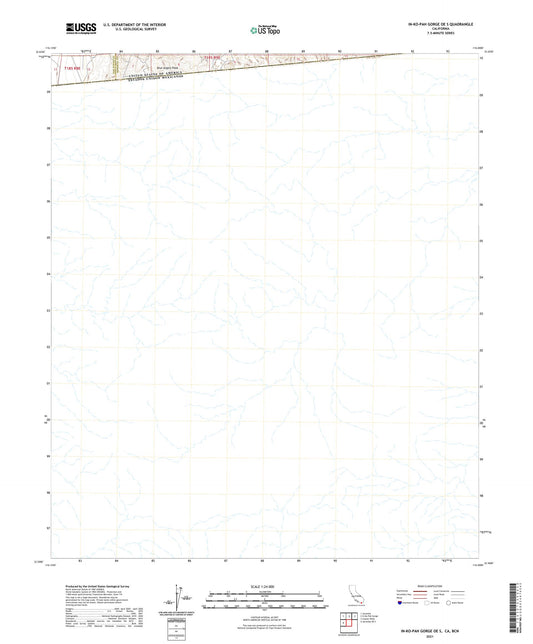 In-Ko-Pah Gorge OE S California US Topo Map Image