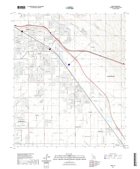 Indio California US Topo Map Image
