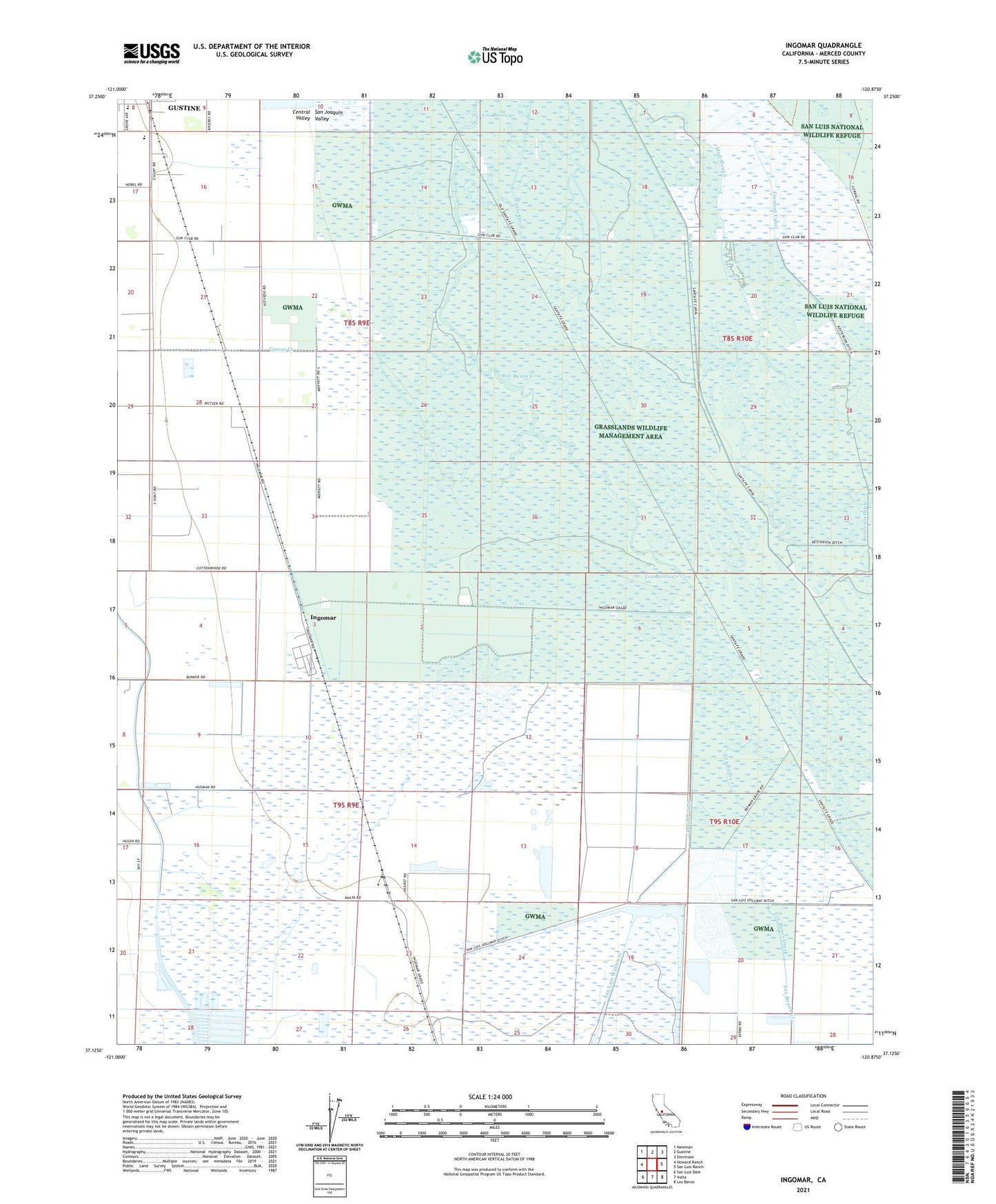 Ingomar California US Topo Map Image