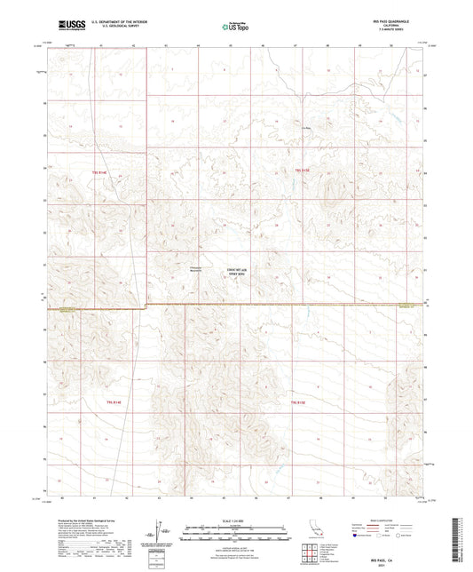 Iris Pass California US Topo Map Image