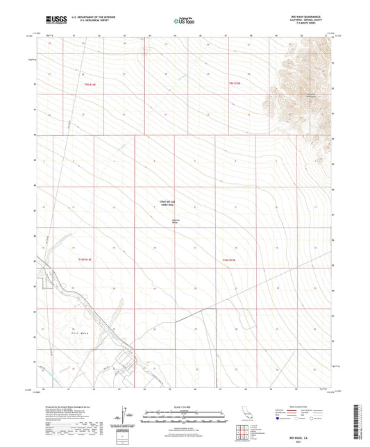 Iris Wash California US Topo Map Image