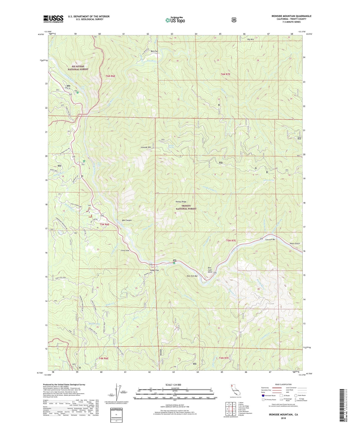 Ironside Mountain California US Topo Map Image