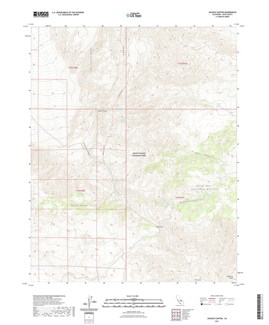 Jackass Canyon California US Topo Map Image