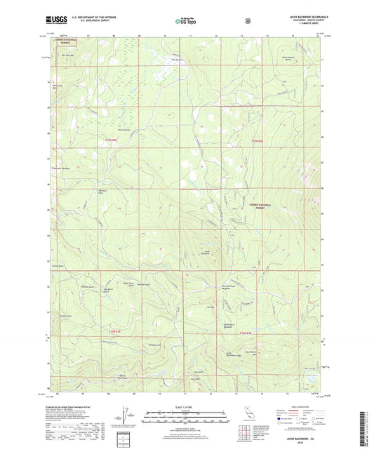 Jacks Backbone California US Topo Map Image
