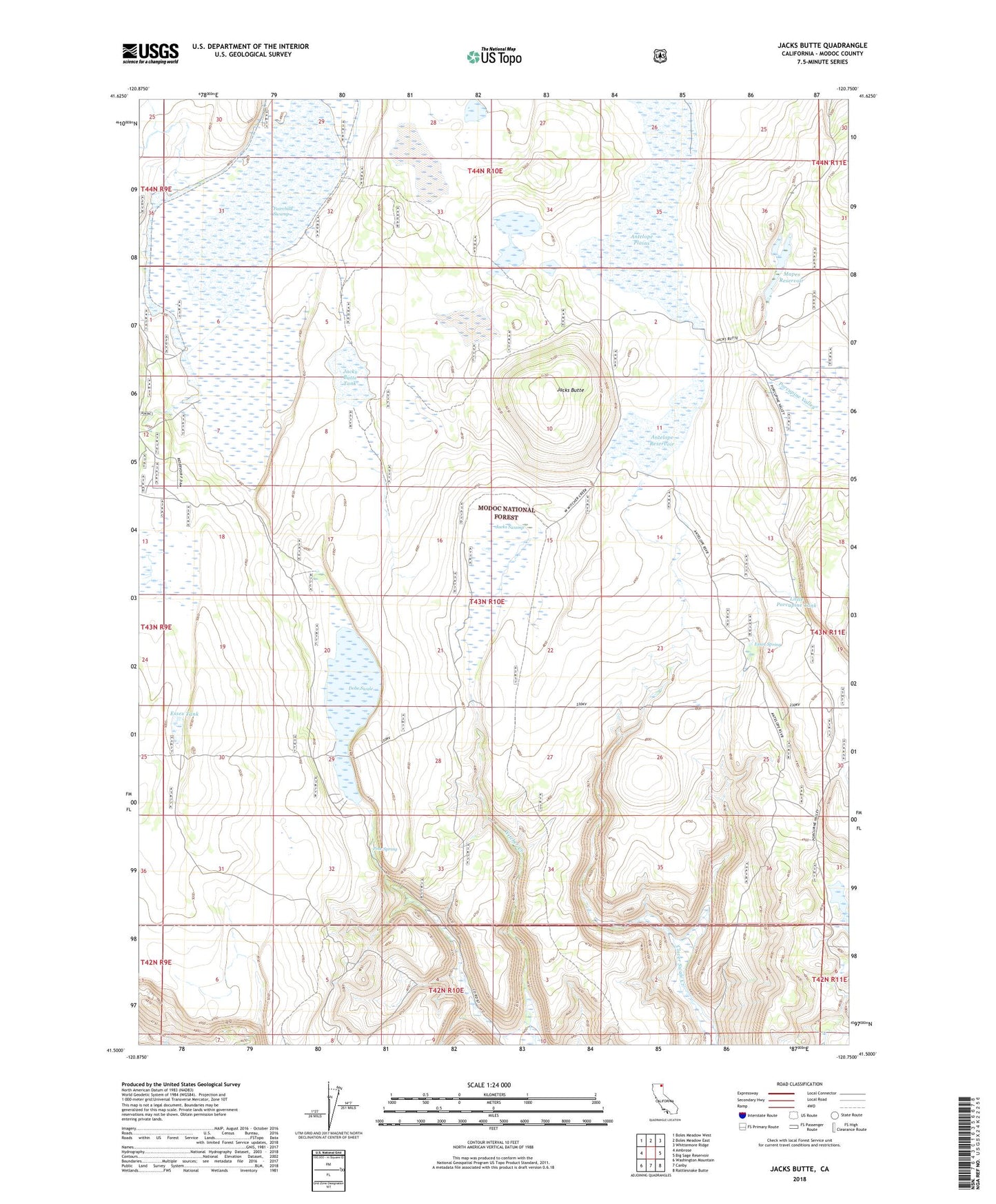 Jacks Butte California US Topo Map Image
