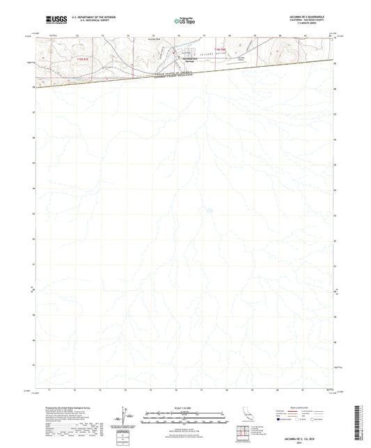 Jacumba OE S California US Topo Map Image