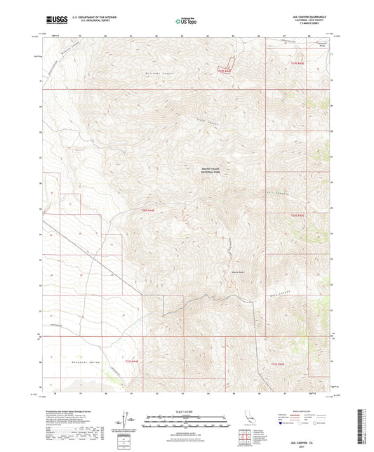 Jail Canyon California US Topo Map Image
