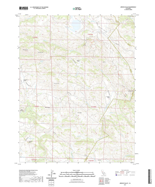 Jericho Valley California US Topo Map Image