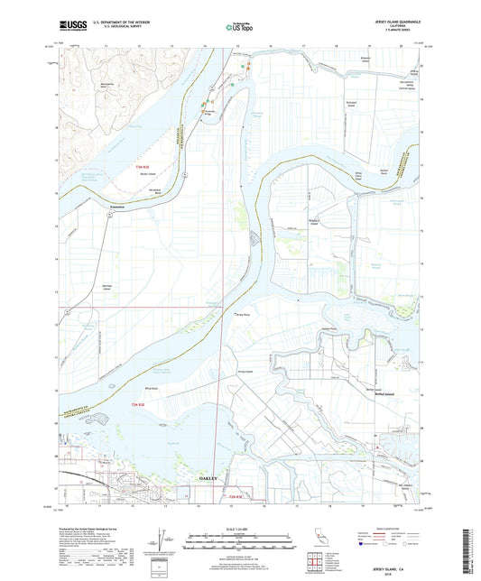 Jersey Island California US Topo Map Image