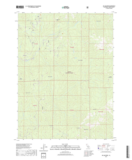 Jim Jam Ridge California US Topo Map Image