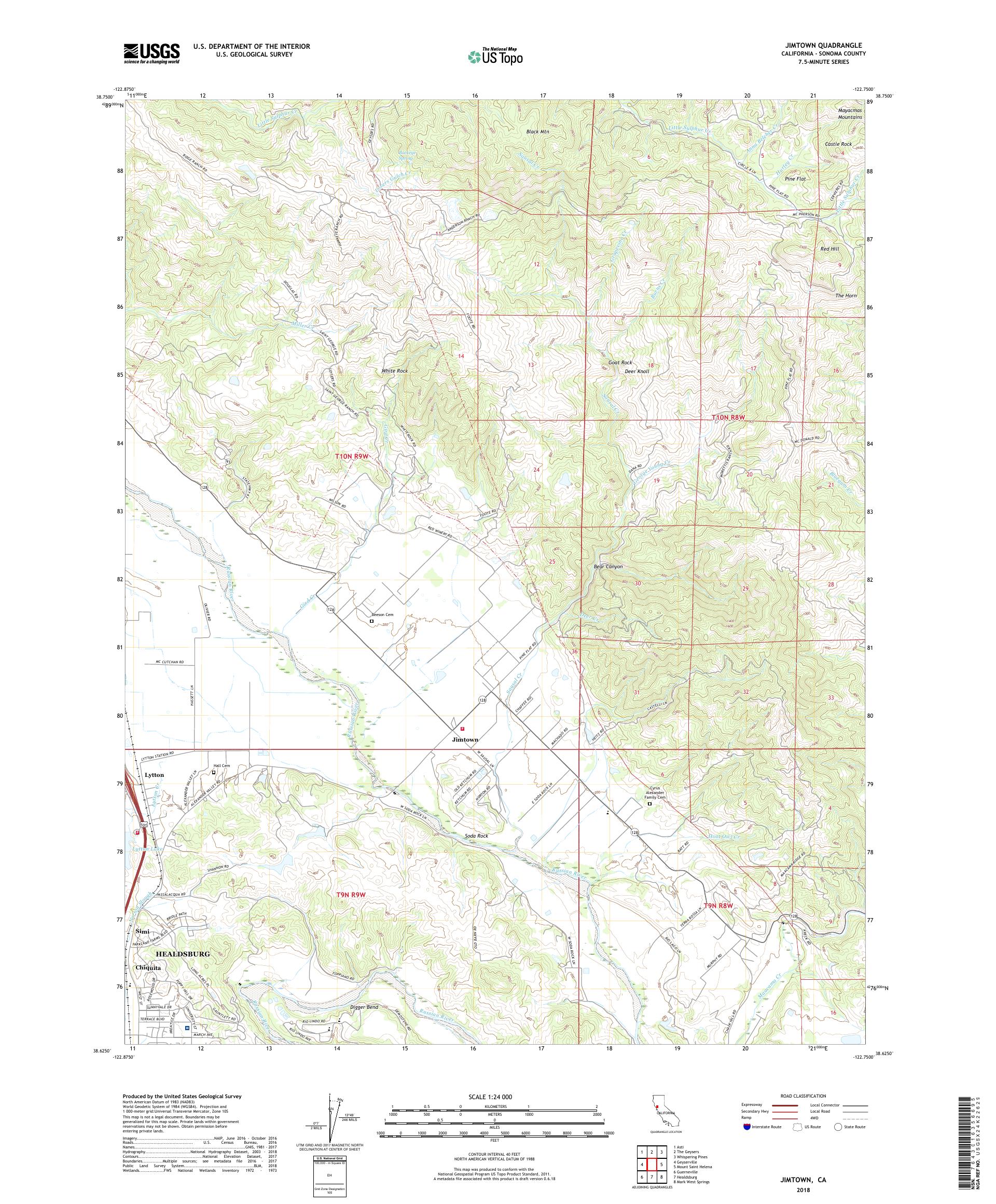Jimtown California US Topo Map – MyTopo Map Store
