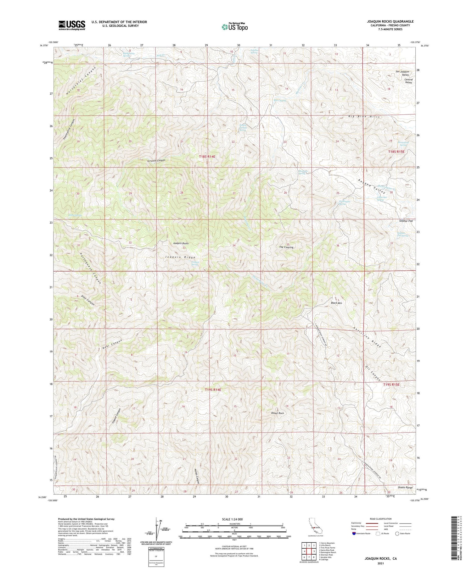 Joaquin Rocks California US Topo Map Image