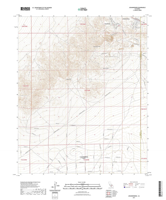 Johannesburg California US Topo Map Image