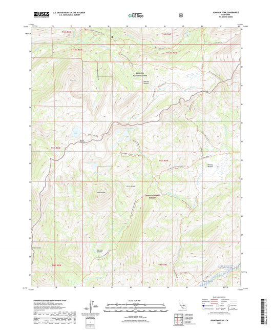 Johnson Peak California US Topo Map Image