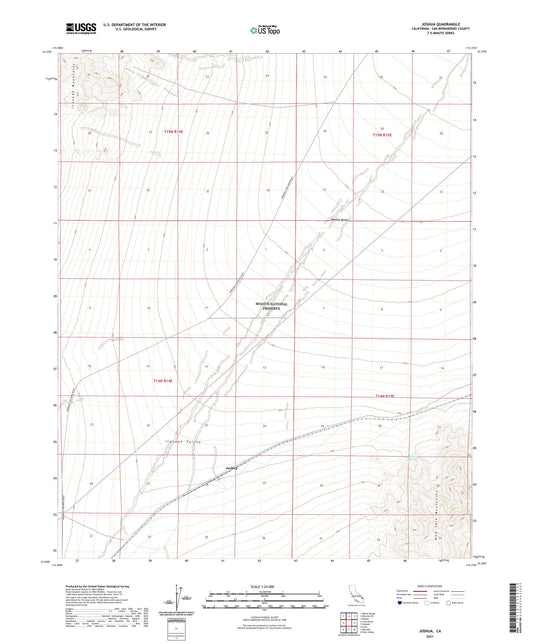 Joshua California US Topo Map Image