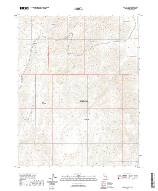 Joshua Flats California US Topo Map Image