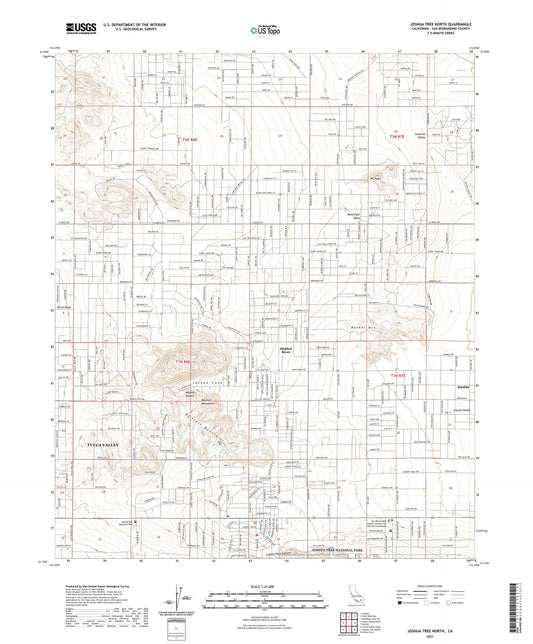 Joshua Tree North California US Topo Map Image