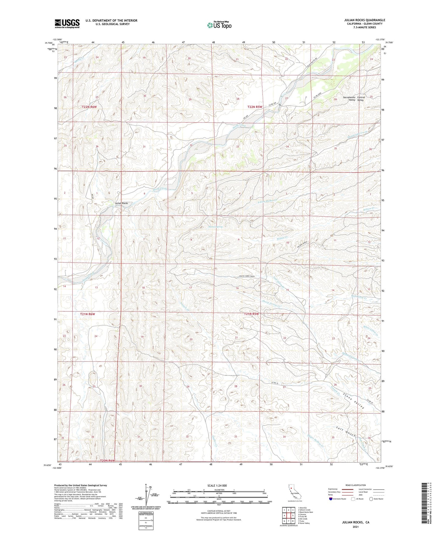 Julian Rocks California US Topo Map Image