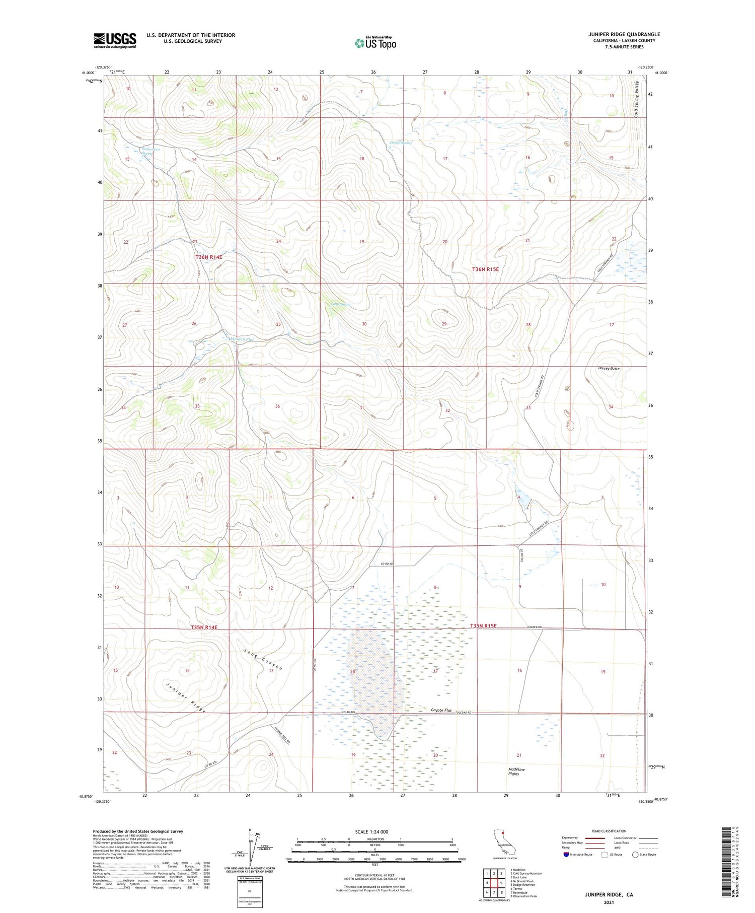 Juniper Ridge California US Topo Map Image