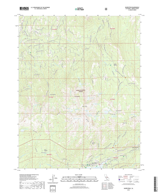 Kaiser Peak California US Topo Map Image