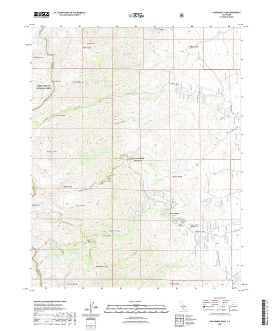 Kearsarge Peak California US Topo Map Image