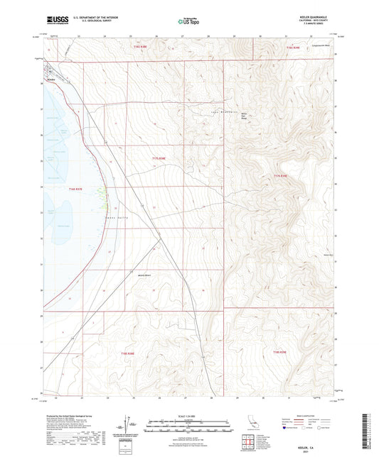 Keeler California US Topo Map Image