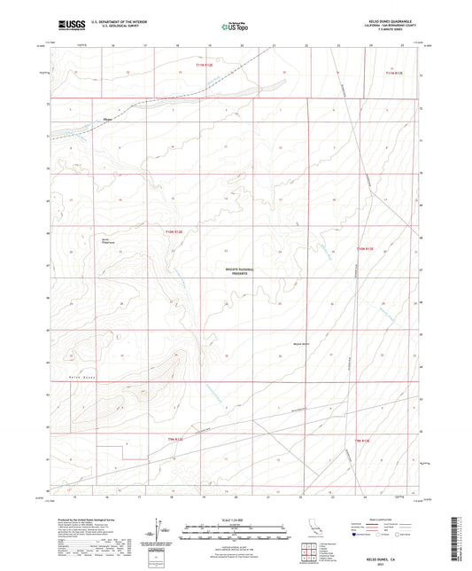 Kelso Dunes California US Topo Map Image