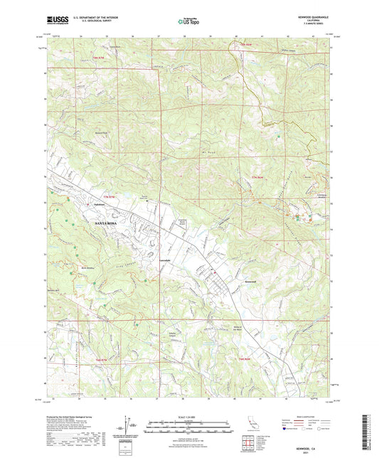 Kenwood California US Topo Map Image