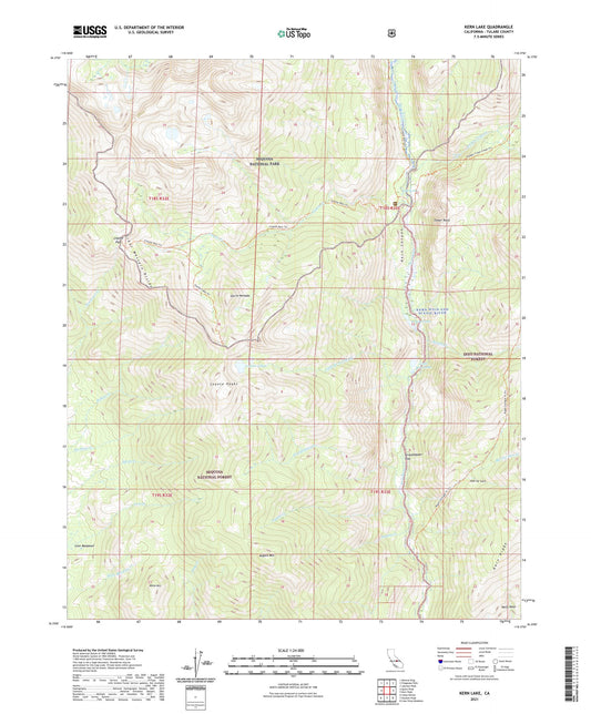 Kern Lake California US Topo Map Image
