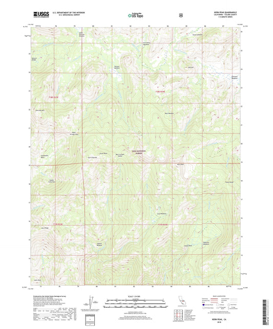 Kern Peak California US Topo Map Image