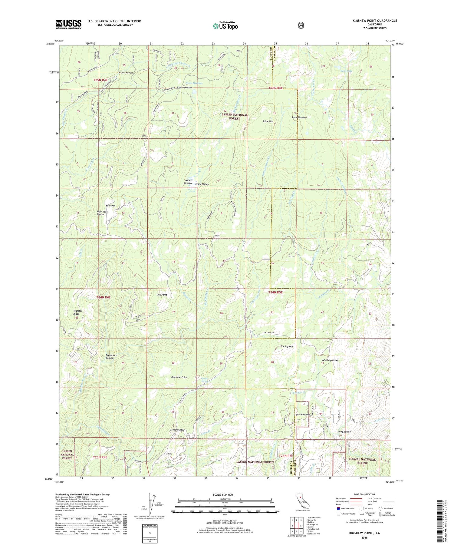 Kimshew Point California US Topo Map Image