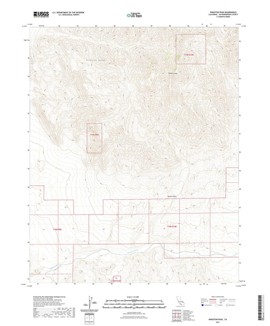 Kingston Peak California US Topo Map Image