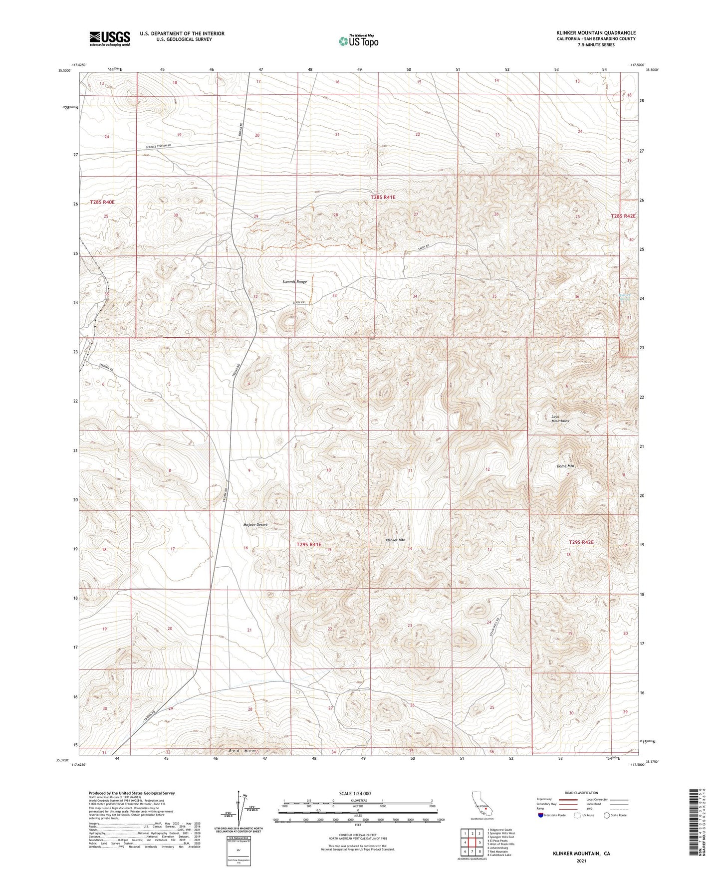 Klinker Mountain California US Topo Map Image