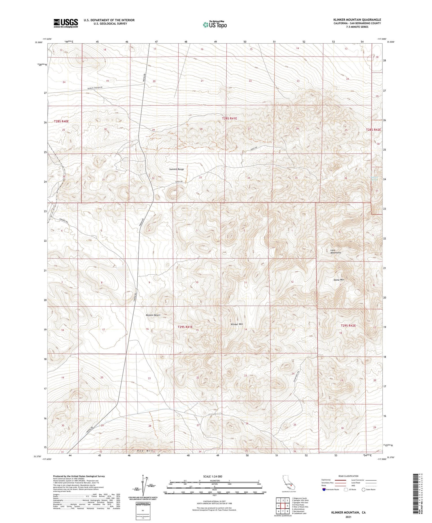 Klinker Mountain California US Topo Map Image