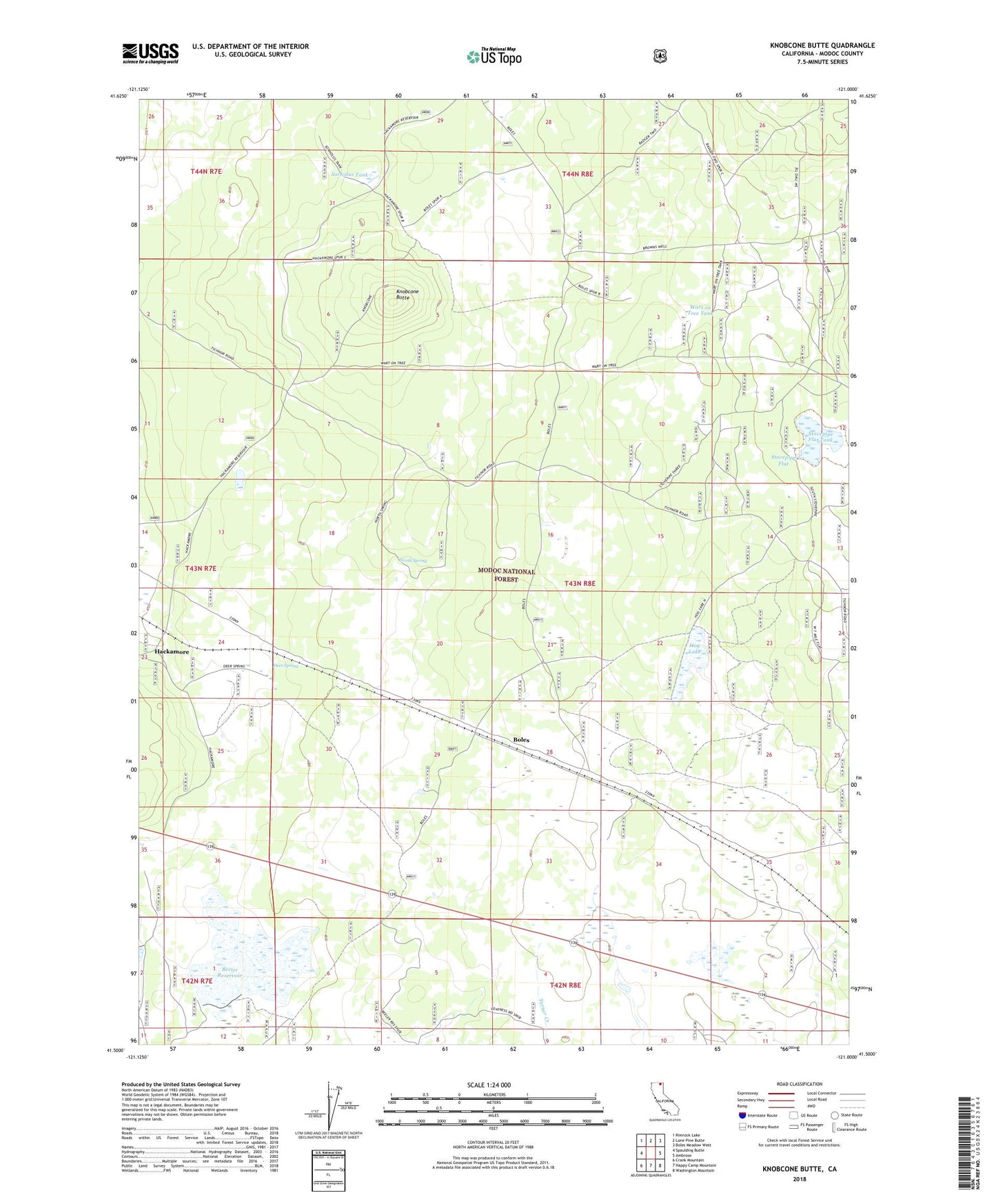 Knobcone Butte California US Topo Map Image