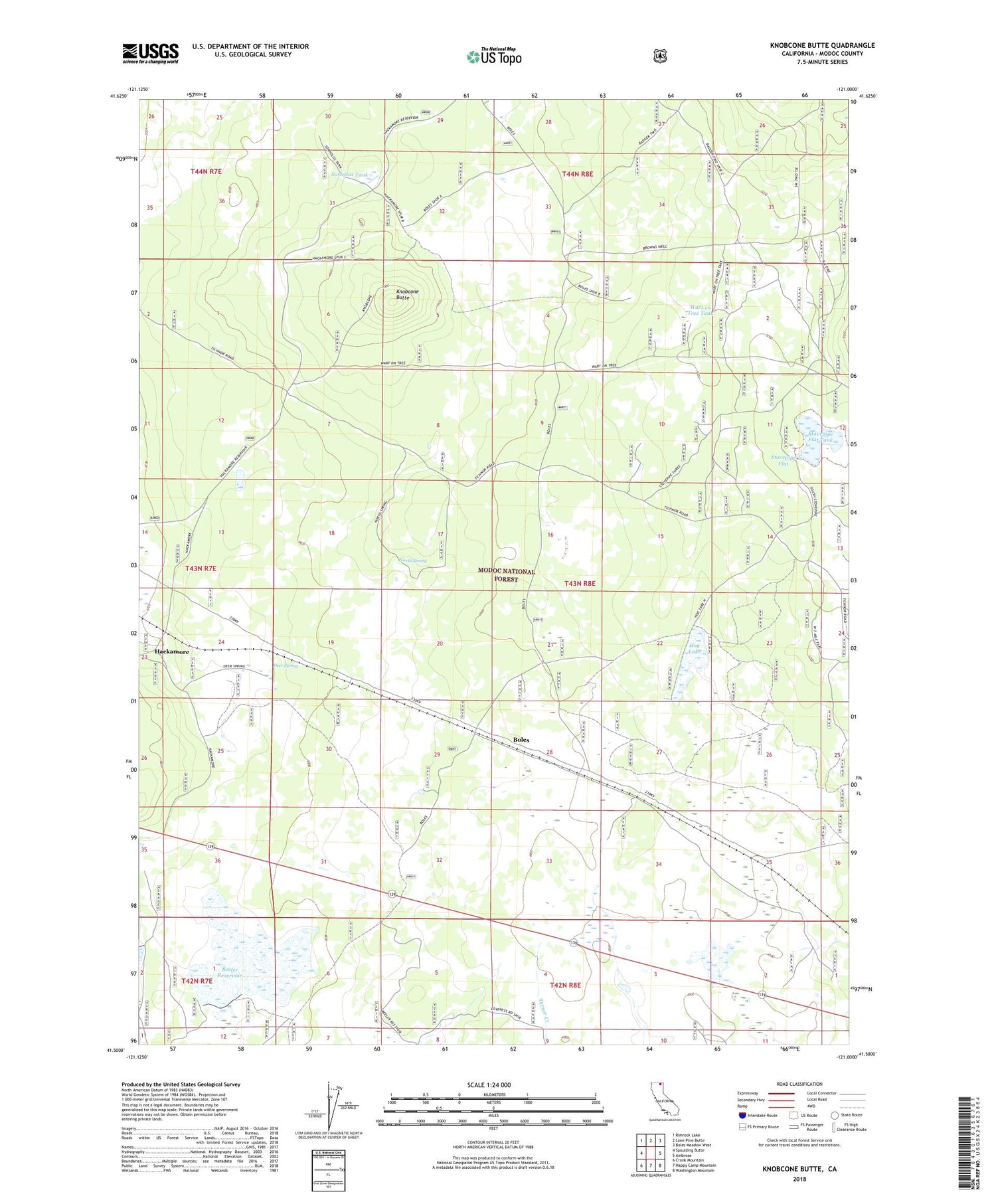 Knobcone Butte California US Topo Map Image