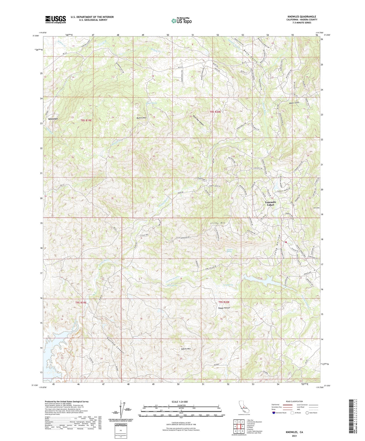 Knowles California US Topo Map Image