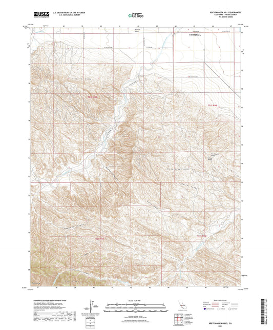 Kreyenhagen Hills California US Topo Map Image