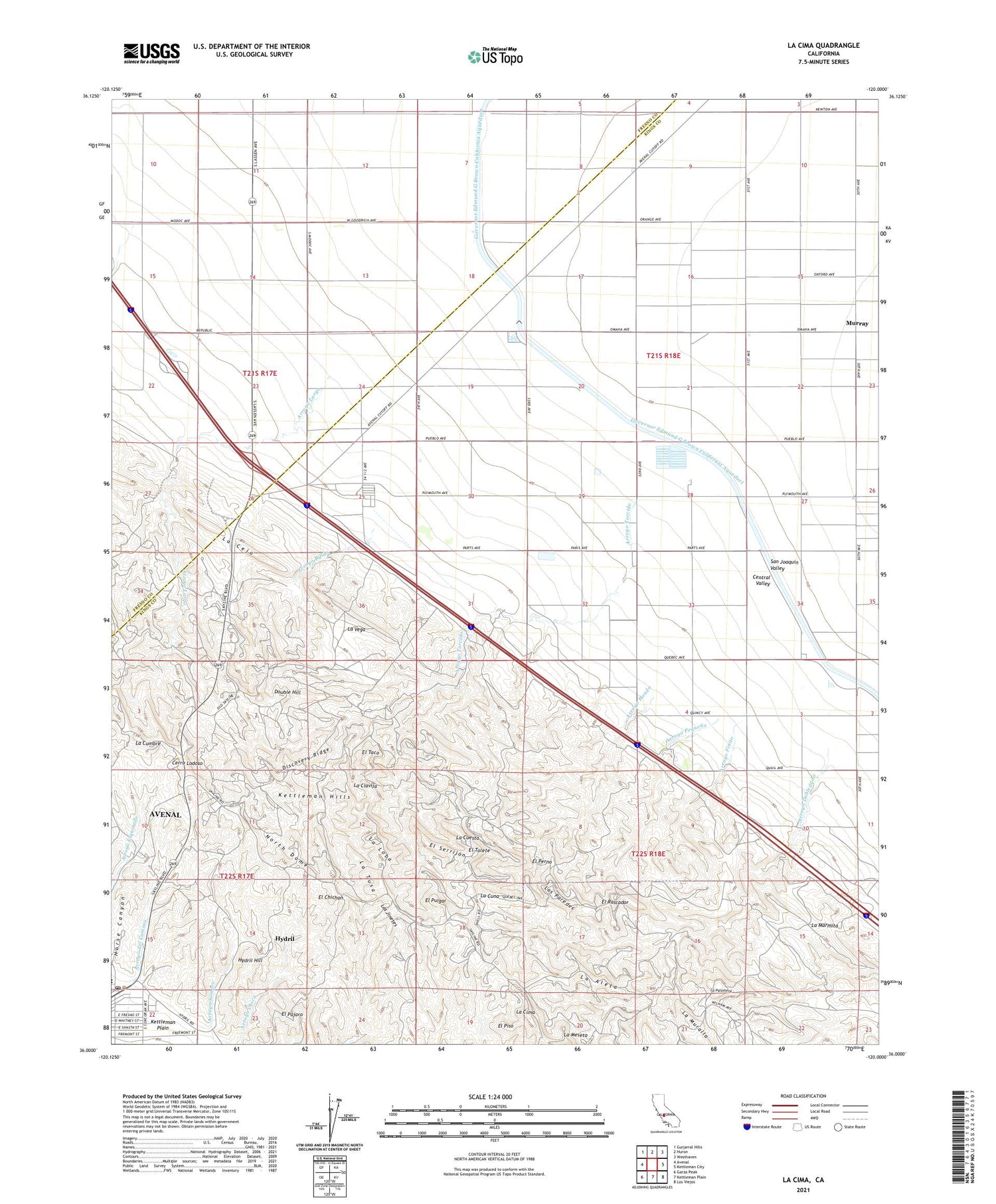 La Cima California US Topo Map Image